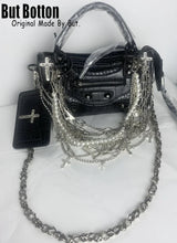 Y2K Punk Metal Cross Skeleton head Chain Pearl