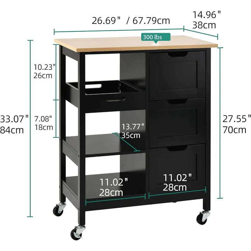 YITAHOME Kitchen Island with Storage, Kitchen Cart