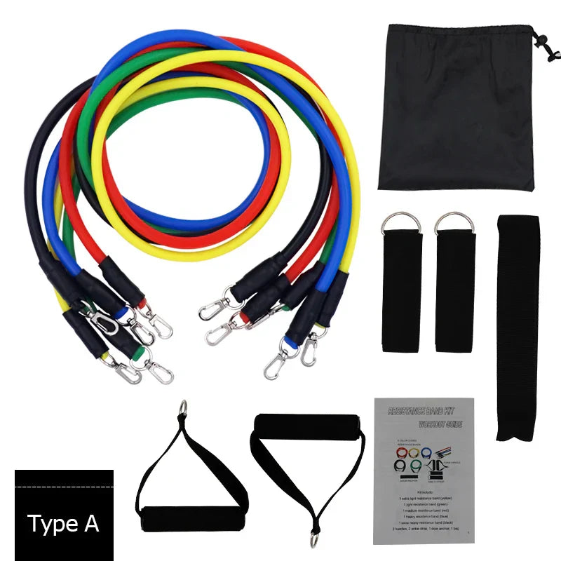 YOUGLE 11pcs /set Resistance Bands Set Latex Tubes