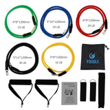 YOUGLE 11pcs /set Resistance Bands Set Latex Tubes