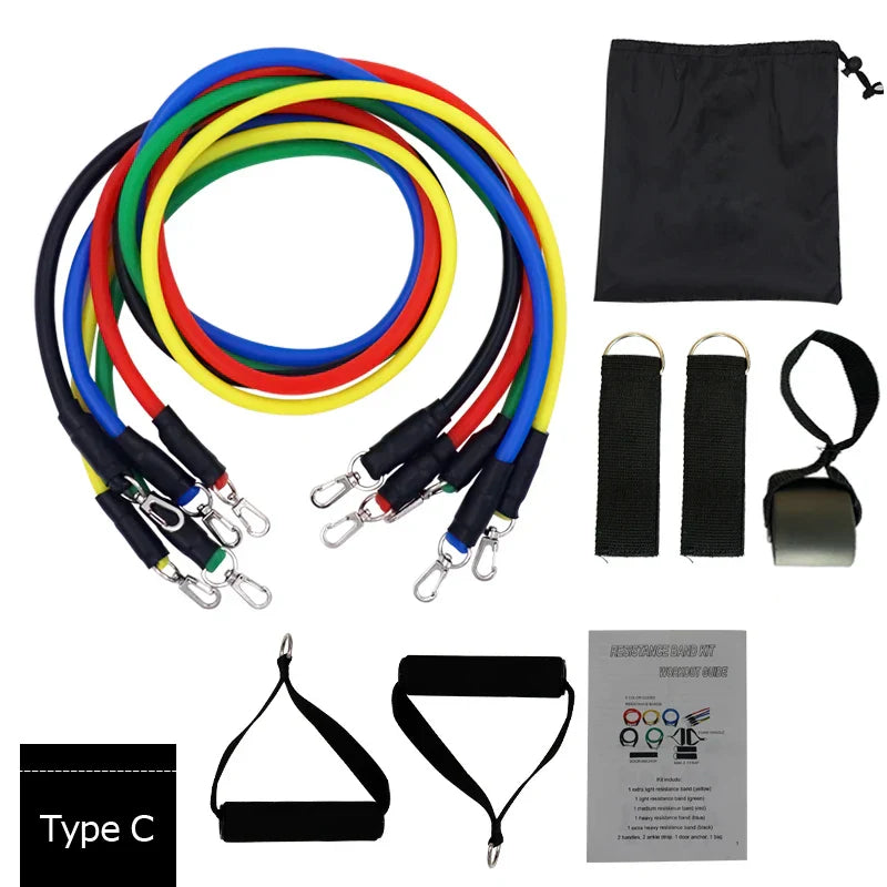 YOUGLE 11pcs /set Resistance Bands Set Latex Tubes