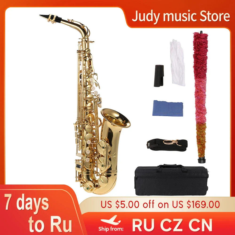 ammoon Eb Alto Saxophone Brass Lacquered Gold Lacquer