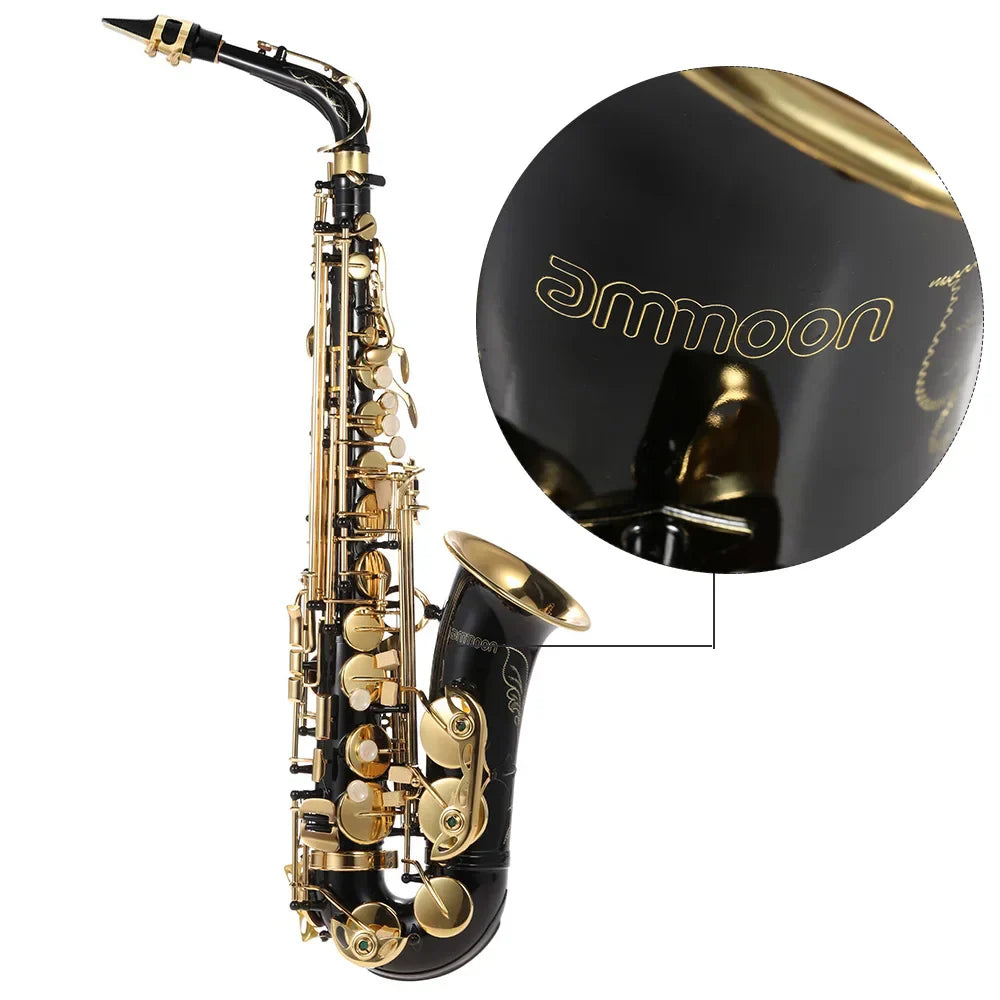 ammoon Eb Alto Saxophone Brass Lacquered Gold Lacquer