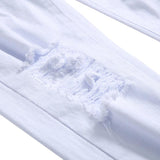 Men's White Distressed Skinny Jeans