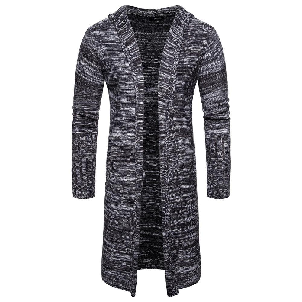 Dark Grey Men's Hooded Cardigan