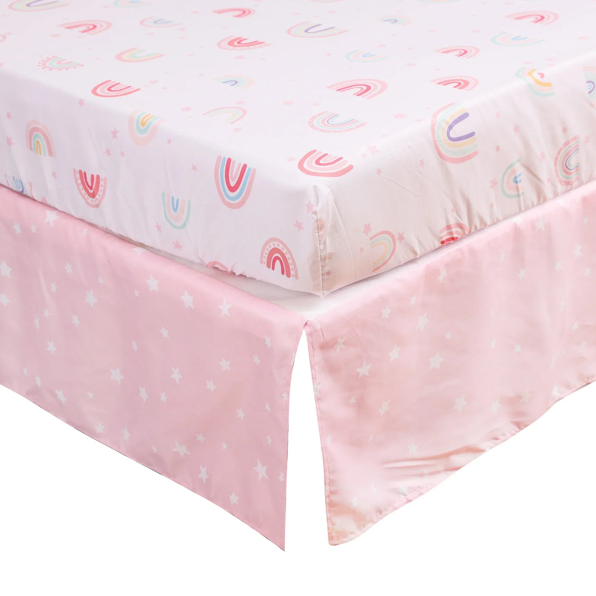 pink rainbow pcs Baby Crib Bedding Set Girls