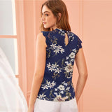 Sevyn Orchid Blouse  Navy
