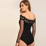 Ursula Lace Bodysuit  Black