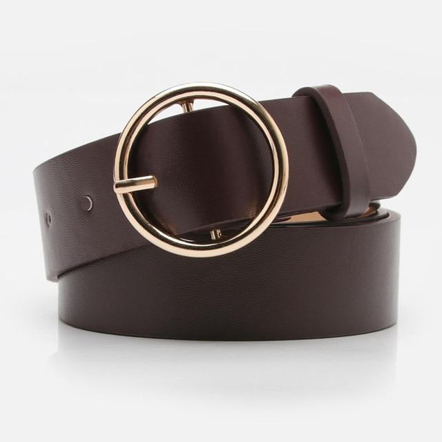 Vasi Belt Gold  Dark Brown