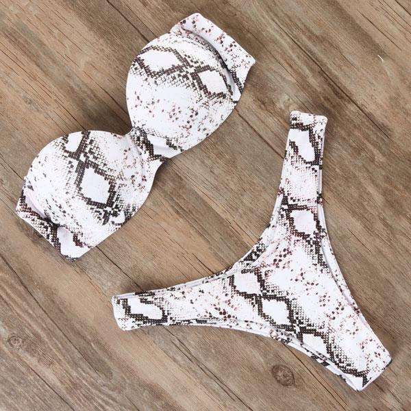 Ophelia Bikini Set  White Snakeskin