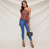 Renee Calico Blouse  Red
