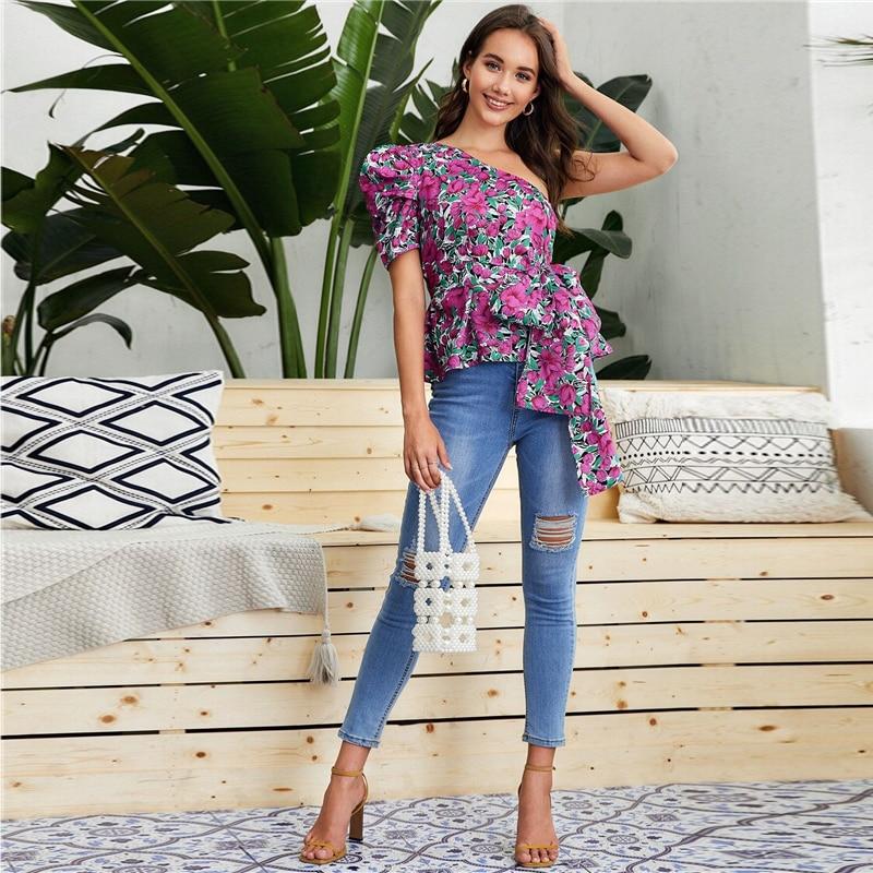 Renee Calico Blouse  Lavender