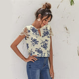 Kaya Cornflower Blouse - Beige