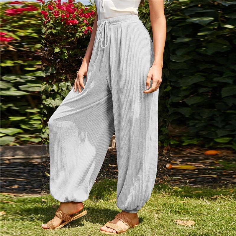 Emely Flowing Pants - Light Gray