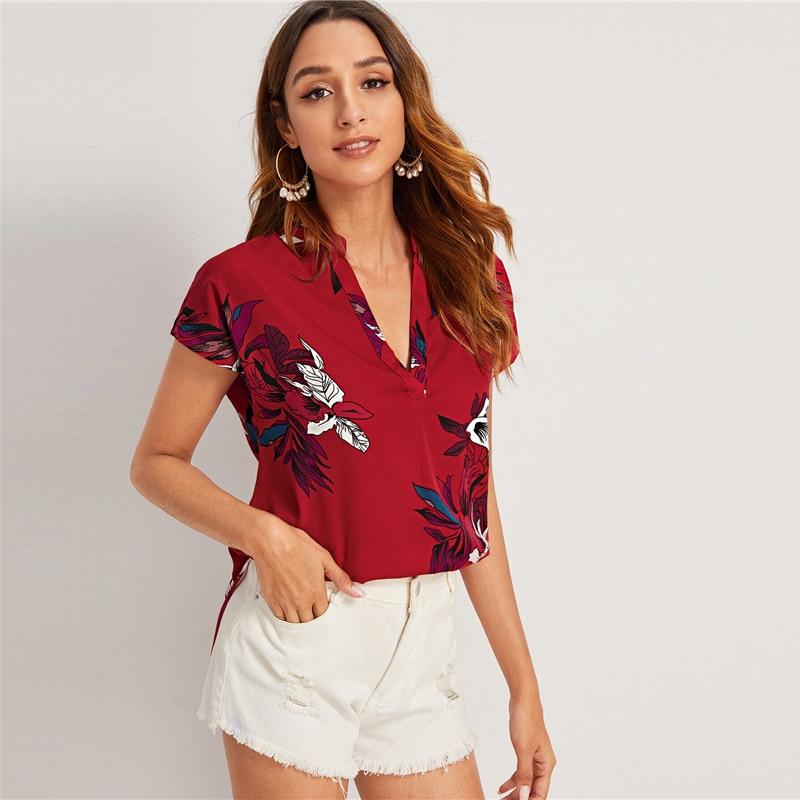Savannah Floral Blouse  Red