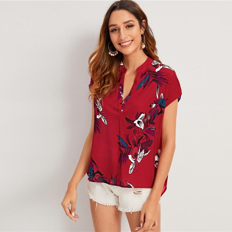 Savannah Floral Blouse  Red