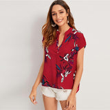 Savannah Floral Blouse  Red