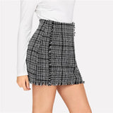 Journi Frayed Mini Skirt - Black