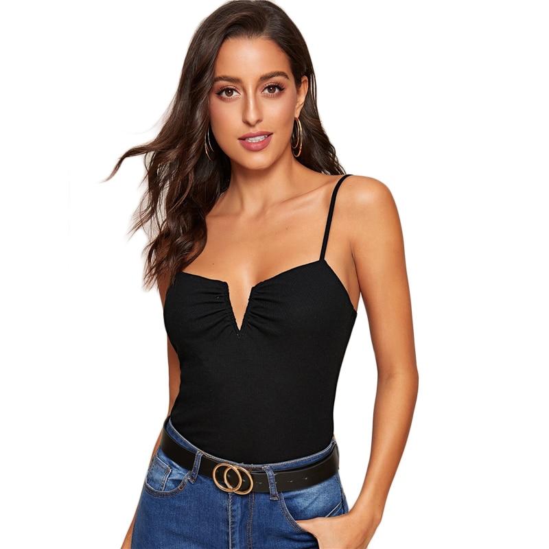 Veda VNeck Tank  Black
