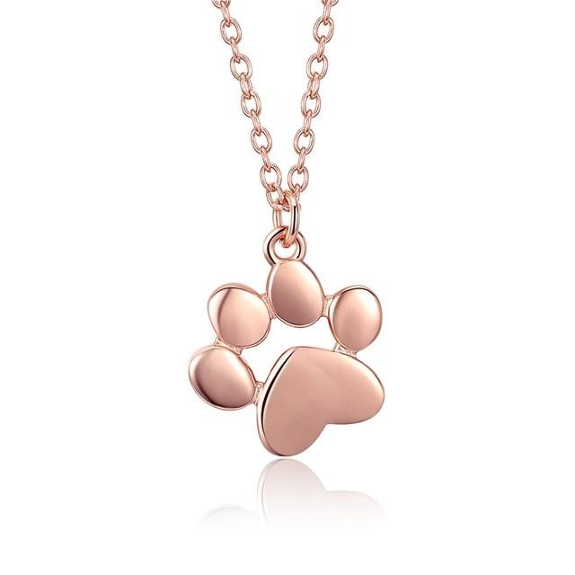 Paw Print Necklace  Rose