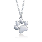 Paw Print Necklace  Silver