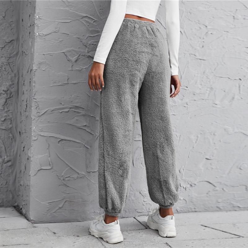 Shearling Loose Pant  Light Grey