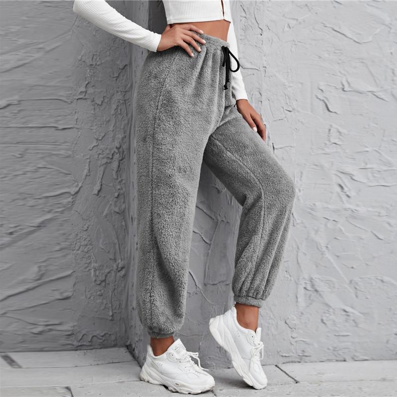 Shearling Loose Pant  Light Grey