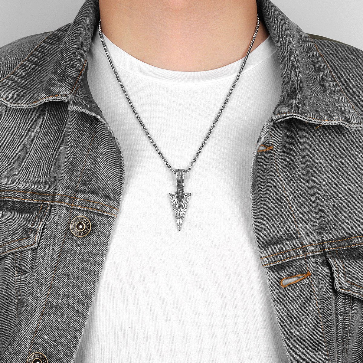 Spartan Necklace  Silver Indented