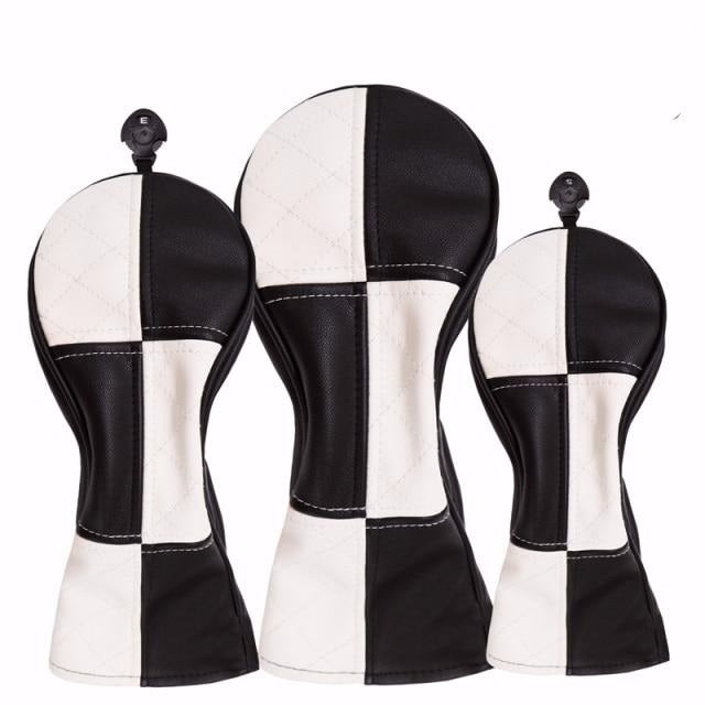 Reginald Golf Black And White Checker Woods Clubhead