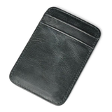 Men's Black Leather Marbled Leather Card Holder