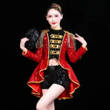 stage costume red tassels bikini costumes nightclub bar