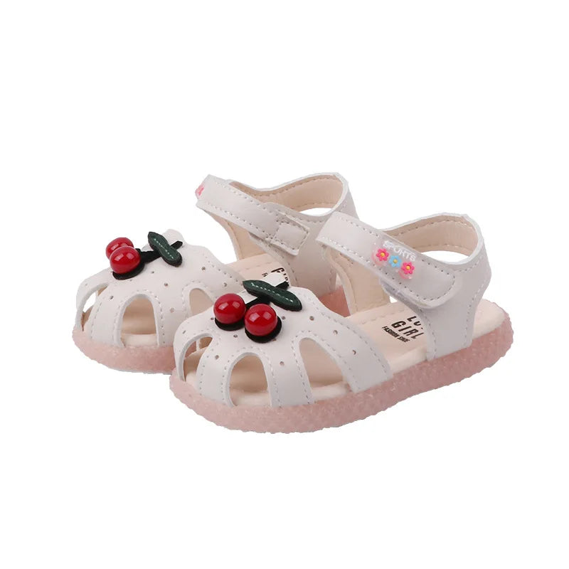 summer cartoon children's sandals Baotou girls baby cherry